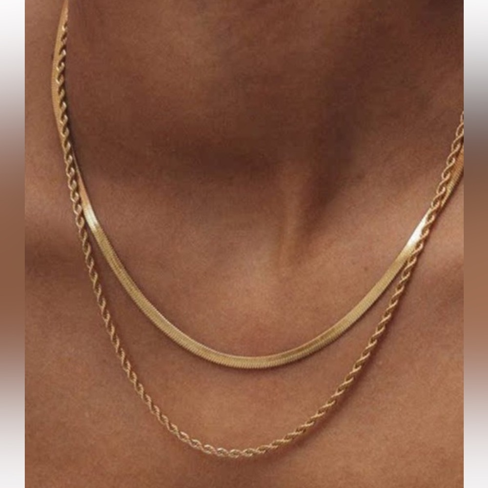 New 18K Gold Dipped Double Layered Necklace – Timeless & Chic - Picture 2 of 2